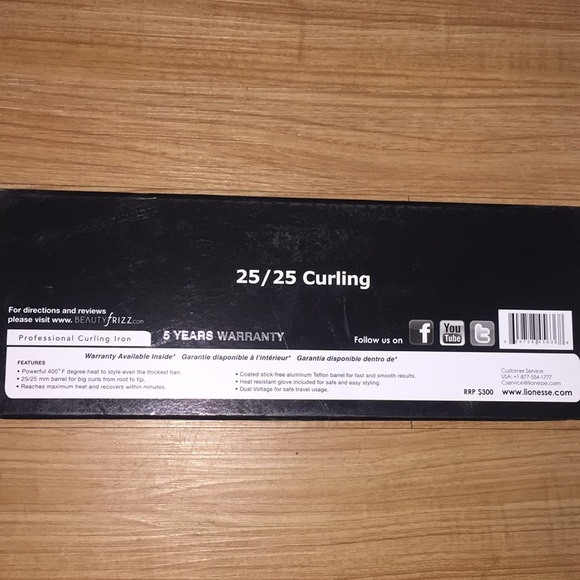 Lionesse Beauty Bar 25/25 Curling BLACK Wand - Picture 5 of 6